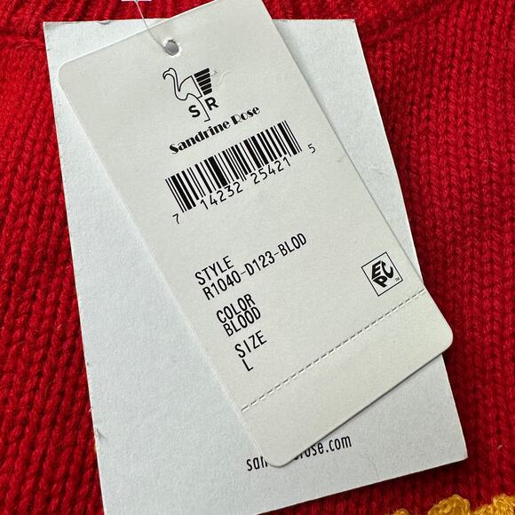 Sandrine Rose The Outsider Oversized L/S Cashmere Blend Sweater Distressed L NWT - Picture 10 of 10